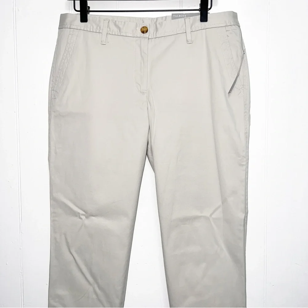 Talbots Gray Taupe Classic Girlfriend Chino Pants - Picture 4 of 12